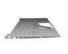 Clavier incl. topcase DE (allemand) argent/argent avec rétro-éclairage original pour HP Pavilion 15-eg3000