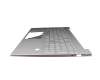 Clavier incl. topcase DE (allemand) argent/argent avec rétro-éclairage original pour HP Pavilion 15-eg3000