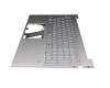 Clavier incl. topcase DE (allemand) argent/argent avec rétro-éclairage original pour HP Pavilion 15-eg3000