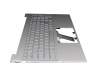 Clavier incl. topcase DE (allemand) argent/argent avec rétro-éclairage original pour HP Pavilion 15-eg3000