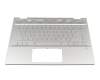 Clavier incl. topcase DE (allemand) argent/argent avec rétro-éclairage original pour HP Pavilion x360 14-cd1000