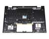 Clavier incl. topcase DE (allemand) argent/argent avec rétro-éclairage original pour HP Pavilion x360 14-dw1000