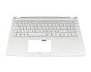 Clavier incl. topcase DE (allemand) argent/argent original pour Asus F1500EA