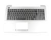 Clavier incl. topcase DE (allemand) argent/argent original pour Asus R556BA