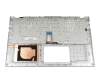 Clavier incl. topcase DE (allemand) argent/argent original pour Asus VivoBook 15 F512UA
