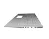 Clavier incl. topcase DE (allemand) argent/argent original pour Asus VivoBook 17 F712EA