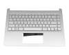 Clavier incl. topcase DE (allemand) argent/argent original pour HP 14s-dp0000