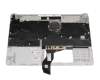 Clavier incl. topcase DE (allemand) argent/argent original pour HP 15-f200