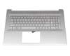 Clavier incl. topcase DE (allemand) argent/argent original pour HP Chromebook 14b-na0000