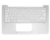 Clavier incl. topcase DE (allemand) blanc/argent original pour Asus F201E