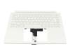 Clavier incl. topcase DE (allemand) blanc/blanc avec rétro-éclairage (avec compartiment pour stylo) original pour Acer ConceptD 3 (CC314-72)
