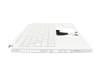 Clavier incl. topcase DE (allemand) blanc/blanc avec rétro-éclairage (avec compartiment pour stylo) original pour Acer ConceptD 3 (CC314-72)