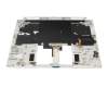 Clavier incl. topcase DE (allemand) blanc/blanc avec rétro-éclairage (avec compartiment pour stylo) original pour Acer ConceptD 3 Ezel Pro (CC314-73P)