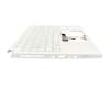 Clavier incl. topcase DE (allemand) blanc/blanc avec rétro-éclairage (sans compartiment pour stylo) original pour Acer ConceptD 3 (CN314-72P)