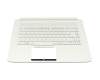 Clavier incl. topcase DE (allemand) blanc/blanc avec rétro-éclairage original pour Acer ConceptD 7 (CN715-71)