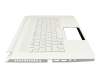 Clavier incl. topcase DE (allemand) blanc/blanc avec rétro-éclairage original pour Acer ConceptD 7 (CN715-71)