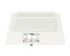 Clavier incl. topcase DE (allemand) blanc/blanc avec rétro-éclairage original pour Acer ConceptD 7 Ezel Pro (CC715-72P)