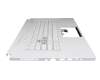 Clavier incl. topcase DE (allemand) blanc/blanc avec rétro-éclairage original pour Asus TUF Dash F15 FX516PM