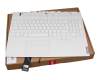 Clavier incl. topcase DE (allemand) blanc/blanc avec rétro-éclairage original pour Lenovo Legion 5-15ACH6H (82JU)