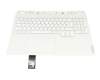 Clavier incl. topcase DE (allemand) blanc/blanc avec rétro-éclairage original pour Lenovo Legion Pro 5-16IAH7H (82RF)
