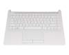 Clavier incl. topcase DE (allemand) blanc/blanc original pour HP 14-ma0000