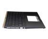 Clavier incl. topcase DE (allemand) bleu/bleu avec rétro-éclairage original pour Asus ZenBook 15 UX534FA