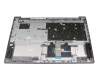 Clavier incl. topcase DE (allemand) gris/argent (Fingerprint) original pour Lenovo IdeaPad 3-17IML05 (81WC)