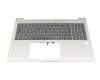 Clavier incl. topcase DE (allemand) gris/argent avec rétro-éclairage original pour HP EliteBook 660 G11