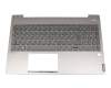 Clavier incl. topcase DE (allemand) gris/argent avec rétro-éclairage original pour Lenovo IdeaPad S540-15IWL (81SW)