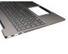 Clavier incl. topcase DE (allemand) gris/argent avec rétro-éclairage original pour Lenovo IdeaPad S540-15IWL (81SW)