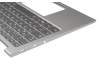 Clavier incl. topcase DE (allemand) gris/argent avec rétro-éclairage original pour Lenovo Yoga 730-13IKB (81CT)