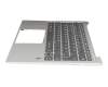 Clavier incl. topcase DE (allemand) gris/argent avec rétro-éclairage original pour Lenovo Yoga S730-13IML (81U4)