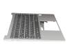 Clavier incl. topcase DE (allemand) gris/argent avec rétro-éclairage original pour Lenovo Yoga S730-13IWL (81J0)