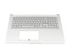Clavier incl. topcase DE (allemand) gris/argent original pour Asus F1704VA