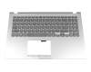 Clavier incl. topcase DE (allemand) gris/argent original pour Asus VivoBook 15 F509FA