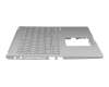 Clavier incl. topcase DE (allemand) gris/argent original pour Asus VivoBook 15 F509FA