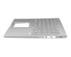 Clavier incl. topcase DE (allemand) gris/argent original pour Asus VivoBook 15 F509FA