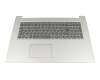 Clavier incl. topcase DE (allemand) gris/argent pour Lenovo IdeaPad L340-17IWL (81M0)
