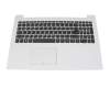 Clavier incl. topcase DE (allemand) gris/blanc original pour Lenovo IdeaPad 320-15AST (80XV)