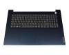 Clavier incl. topcase DE (allemand) gris/bleu (Fingerprint) original pour Lenovo IdeaPad 3-17IML05 (81WC)