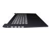 Clavier incl. topcase DE (allemand) gris/bleu (Fingerprint) original pour Lenovo IdeaPad 3-17IML05 (81WC)