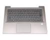 Clavier incl. topcase DE (allemand) gris/bronze avec rétro-éclairage (sans empreinte digitale) original pour Lenovo IdeaPad 520s-14IKB (80X2/81BL)