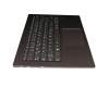 Clavier incl. topcase DE (allemand) gris/bronze avec rétro-éclairage original pour Lenovo Yoga 920-13IKB (80Y7/80Y8/81TF)