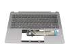 Clavier incl. topcase DE (allemand) gris foncé/gris avec rétro-éclairage original pour Lenovo Flex 5 14ABR8 (82XX)