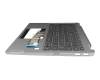 Clavier incl. topcase DE (allemand) gris foncé/gris avec rétro-éclairage original pour Lenovo Flex 5 14ABR8 (82XX)