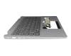 Clavier incl. topcase DE (allemand) gris foncé/gris avec rétro-éclairage original pour Lenovo Flex 5 14ABR8 (82XX)