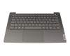 Clavier incl. topcase DE (allemand) gris foncé/gris avec rétro-éclairage original pour Lenovo IdeaPad 5-14ALC05 (82LM)