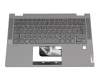 Clavier incl. topcase DE (allemand) gris foncé/gris avec rétro-éclairage original pour Lenovo IdeaPad Flex 5-14ARE05 (81X2)