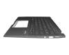 Clavier incl. topcase DE (allemand) gris/gris avec rétro-éclairage (Gun Metal Grey) original pour Asus ZenBook Flip 14 UX463FA