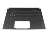 Clavier incl. topcase DE (allemand) gris/gris avec rétro-éclairage original pour Asus FA507UI